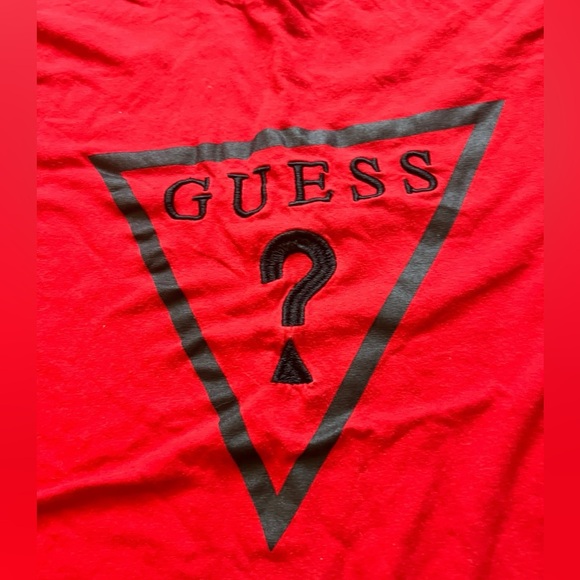 Red Guess logo cotton t-shirt size M - Picture 3 of 6